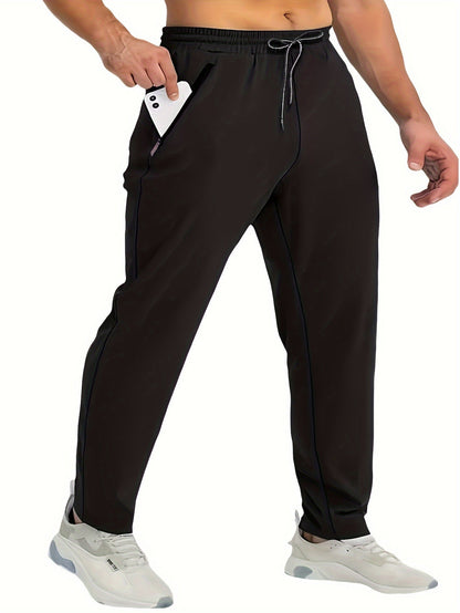 Set pantaloni da jogging uomo – comodi pantaloni sportivi casual con tasche con cerniera per tutti i giorni, sport e tempo libero