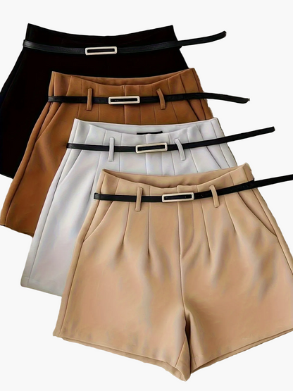 Ensemble femme élégant top court et short avec ceinture – Tenue d'été stylée pour loisirs et quotidien
