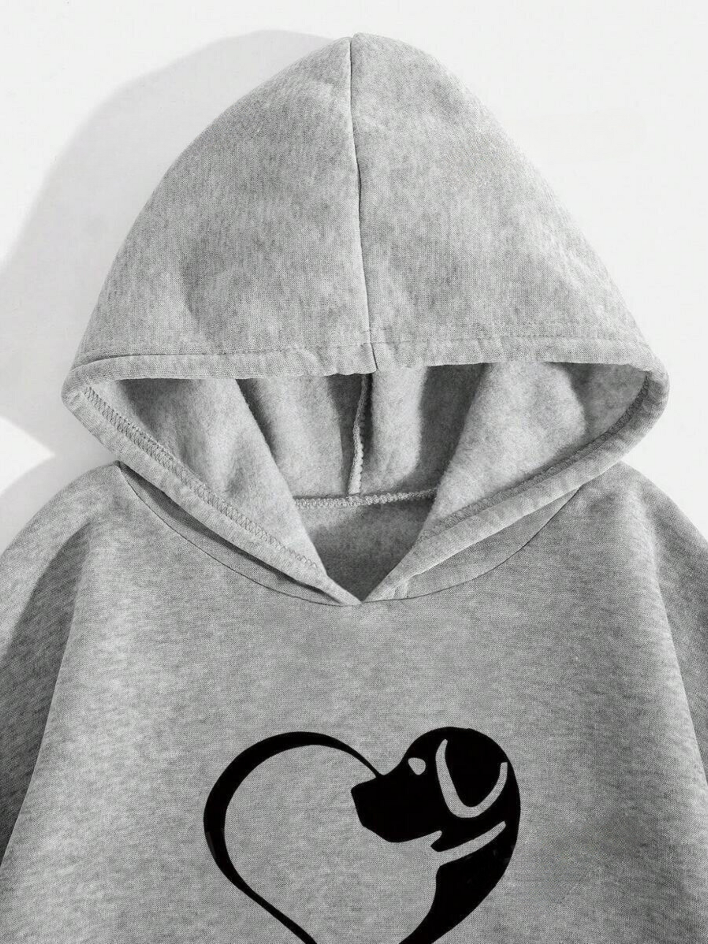 Sudadera con capucha para mujer con motivo de corazón y patas de perro – Jersey con mensaje de amor por los animales, ideal para ocio y día a día
