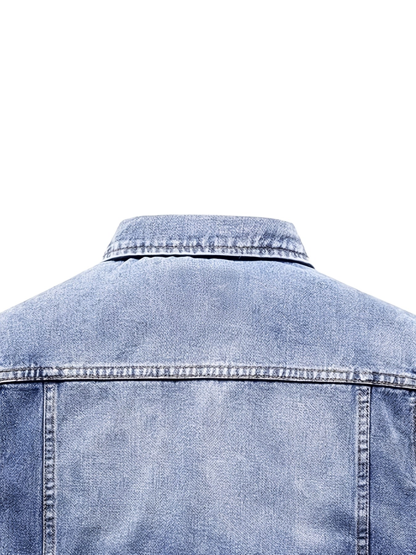 Jeans Weste Herren Denim Ärmellose Jacke Blau Knopfverschluss