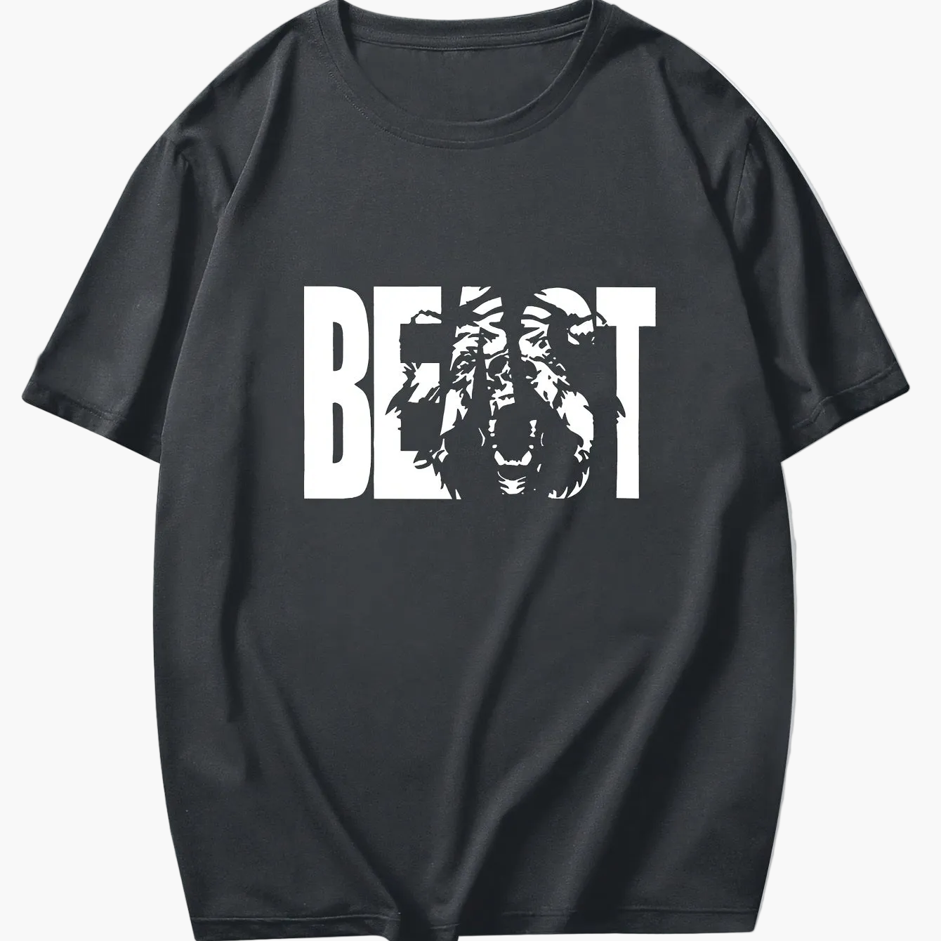 Herren T-Shirt im Urban Style mit „BEAST“-Print – Oversize, Streetwear, Motivdruck