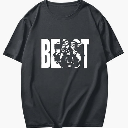 Herren T-Shirt im Urban Style mit „BEAST“-Print – Oversize, Streetwear, Motivdruck