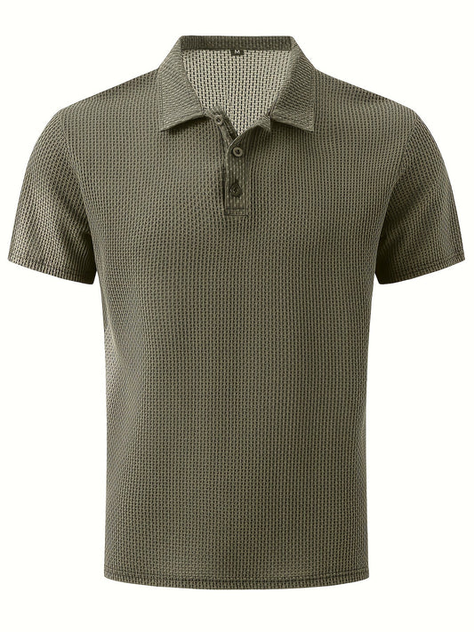 Heren poloshirt korte mouw casual zomerse stijl met knoopsluiting