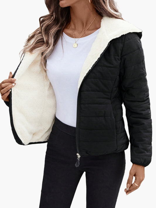 Dames capuchonjack met fleece voering – Comfortabele casual stijl voor herfst & winter