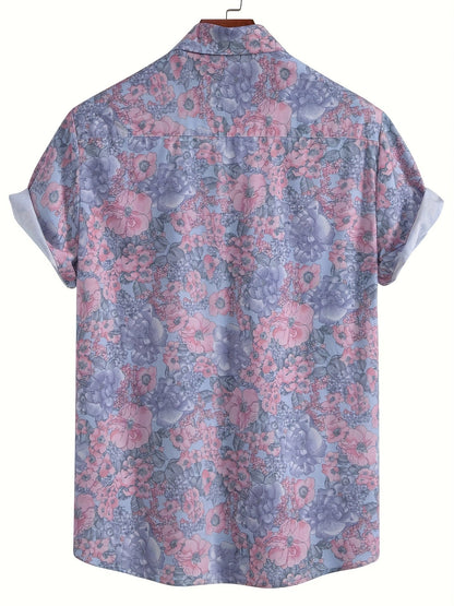 Chemise de villégiature à manches courtes pour homme avec imprimé coquillages – Look estival maritime pour la plage et les loisirs