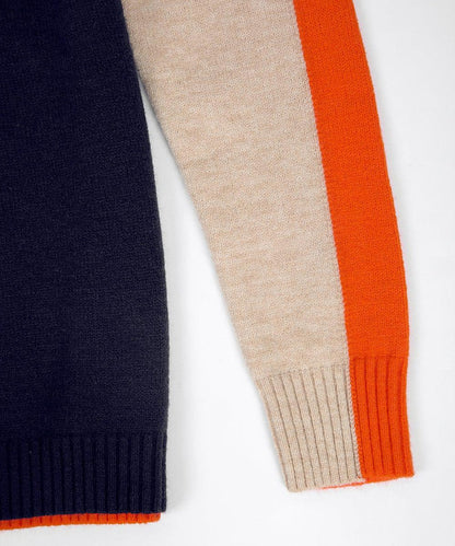Maglione donna moderno colorblock stile urbano tempo libero e ufficio