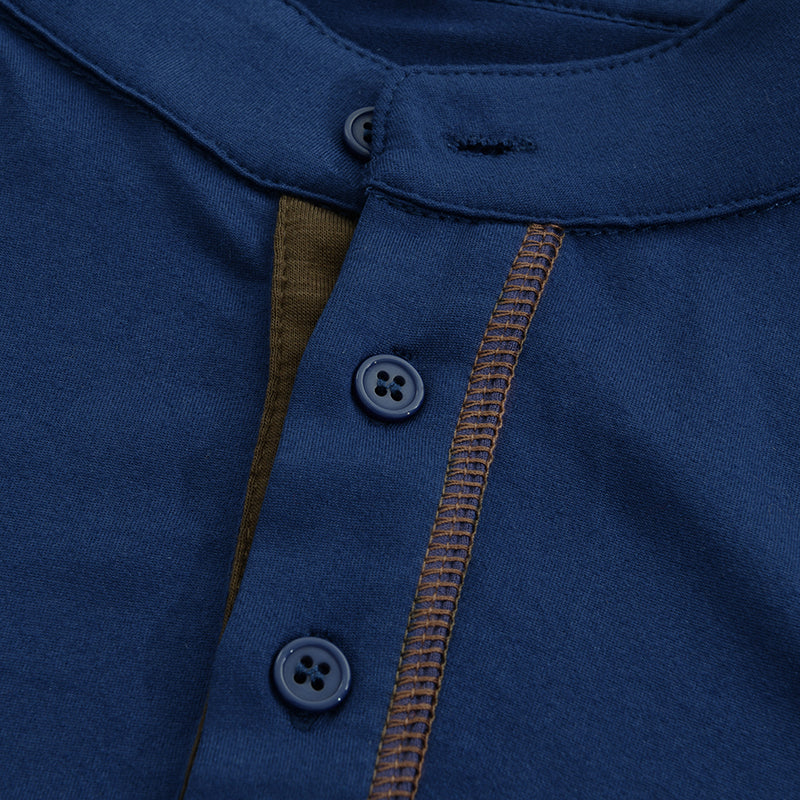 Heren modern vrijetijds Henley T-shirt met knoopsluiting – korte mouw, stijlvol voor dagelijks gebruik & vrije tijd