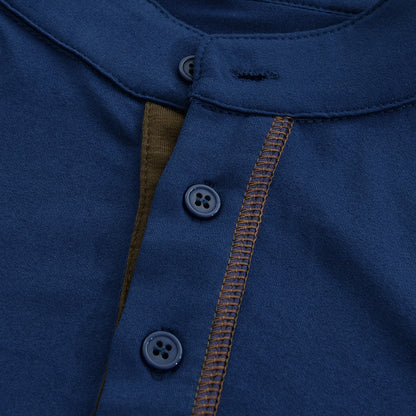 Heren modern vrijetijds Henley T-shirt met knoopsluiting – korte mouw, stijlvol voor dagelijks gebruik & vrije tijd