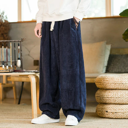 Herre Vide Fritidsbukser med Snøre – Afslappede Streetwear Baggy Bukser