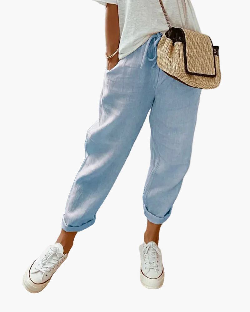 Pantaloni Casual da Donna con Coulisse – Stile Estivo Informale per Quotidiano e Vacanze