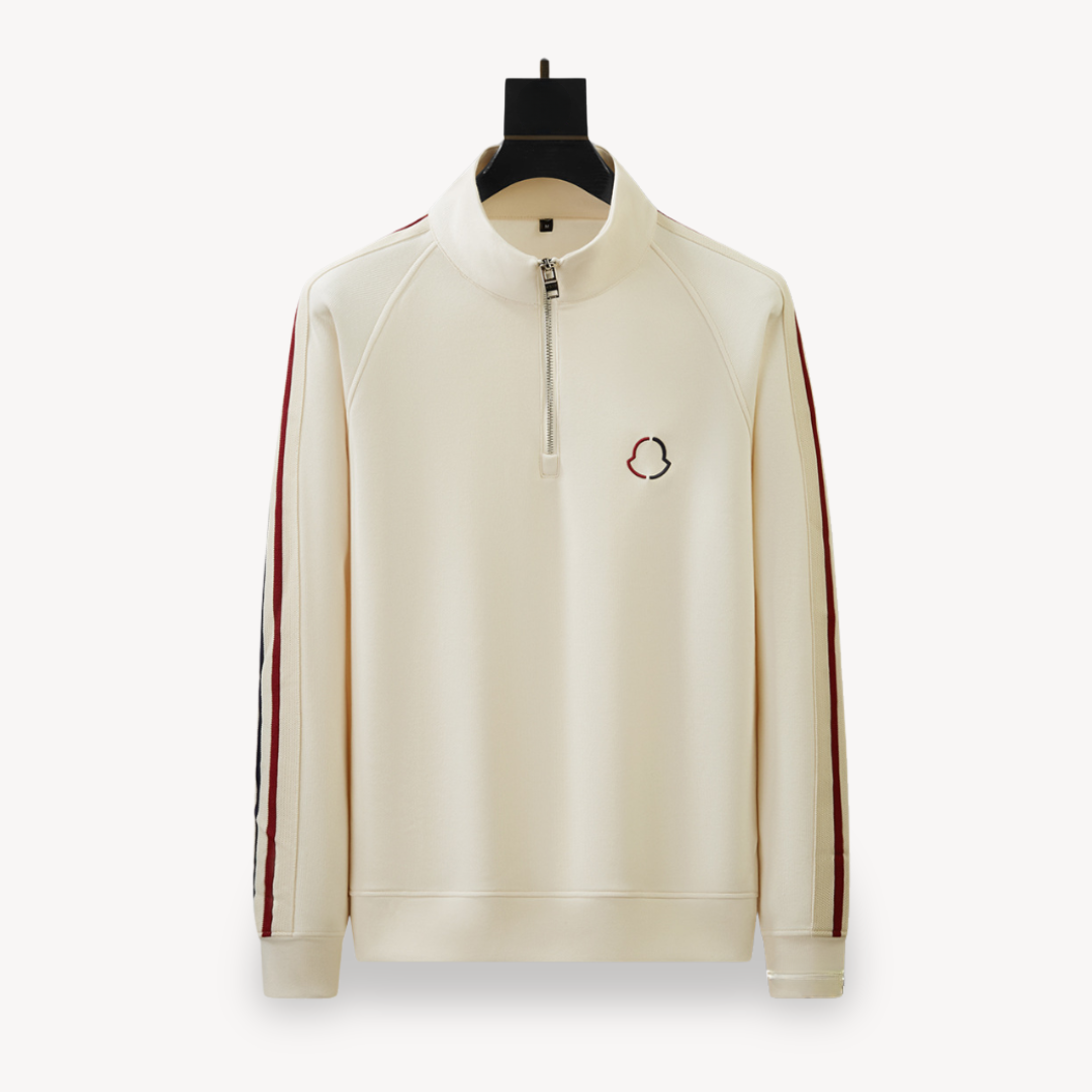 Męski dres nowoczesny sportowy na co dzień – stylowy komplet treningowy z półzamkiem i komfortem