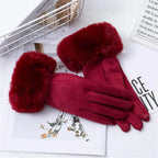 Winterhandschoenen met imitatiebont