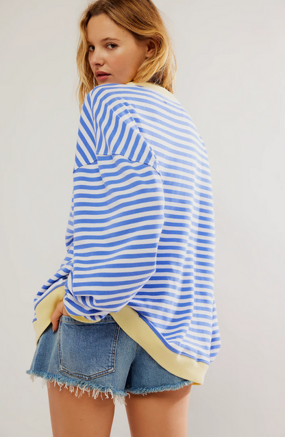 Damen Freizeit Oversize Streifenpullover – Modischer Relax-Look für Alltag und Freizeit
