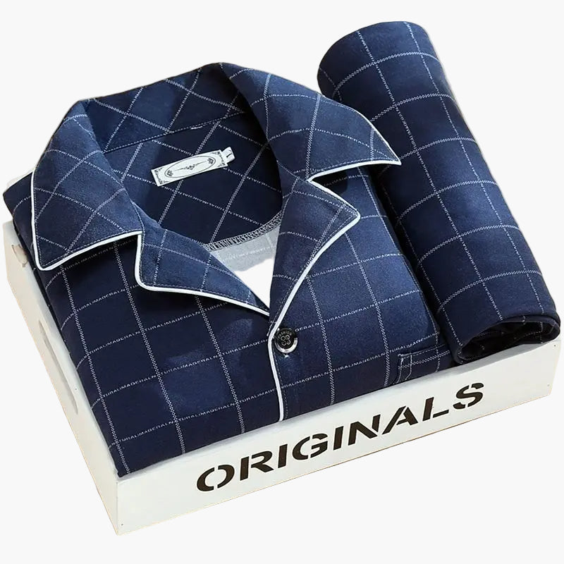 Set pigiama da uomo con stampa piume – Set elegante per tutto l’anno