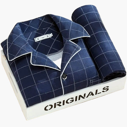 Set pigiama da uomo con stampa piume – Set elegante per tutto l’anno