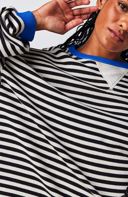 Damen Freizeit Oversize Streifenpullover – Modischer Relax-Look für Alltag und Freizeit