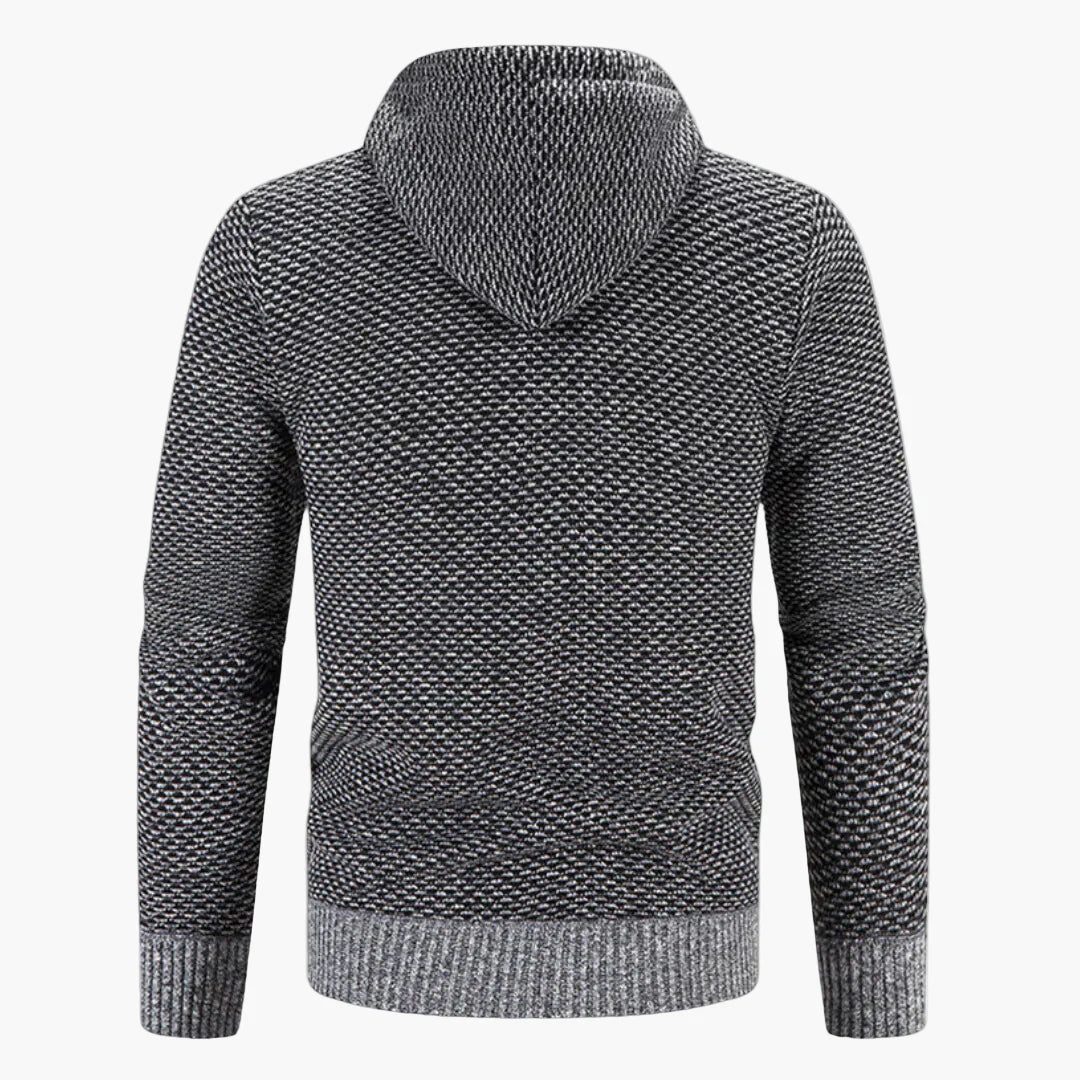 Veste à capuche en maille homme pour automne et hiver – Tenue de loisirs tendance avec fermeture éclair