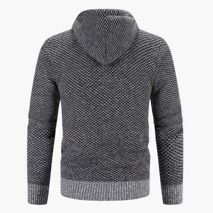 Veste à capuche en maille homme pour automne et hiver – Tenue de loisirs tendance avec fermeture éclair