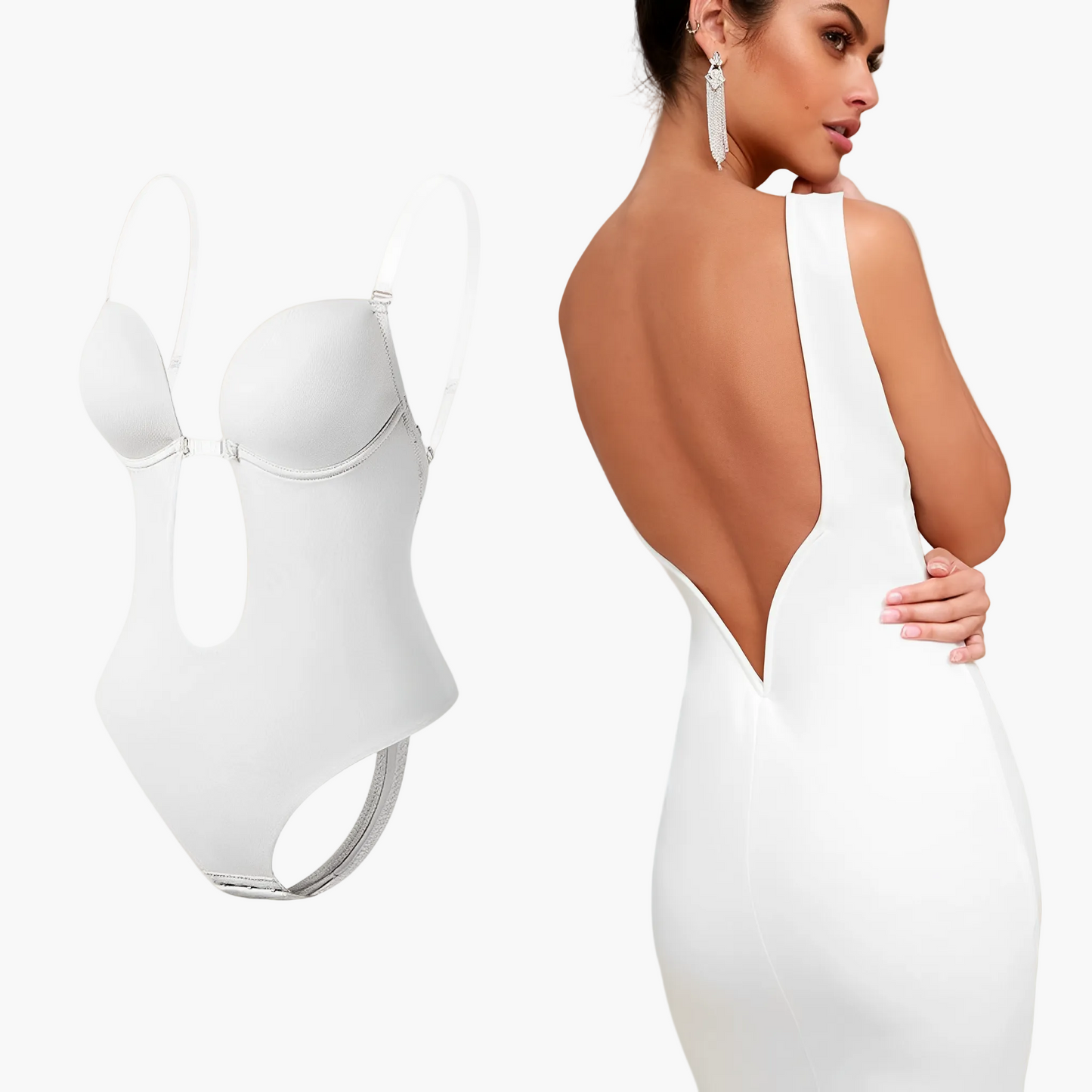 Damen Rückenfreier Bodysuit-BH – Unsichtbarer Stütz-BH für elegante Rückenfreie Kleider und Outfits