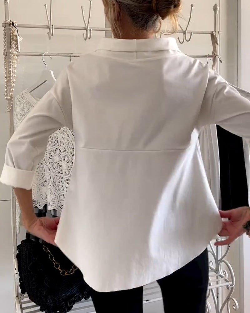 Damen Oberteil Modern Elegant mit Stehkragen – Vielseitiges Top für Alltag und Büro