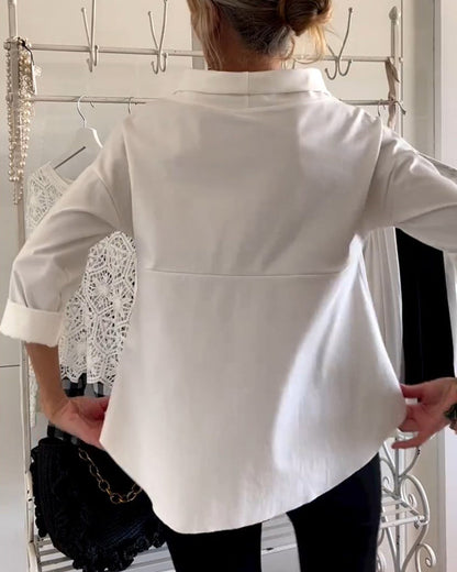 Damen Oberteil Modern Elegant mit Stehkragen – Vielseitiges Top für Alltag und Büro