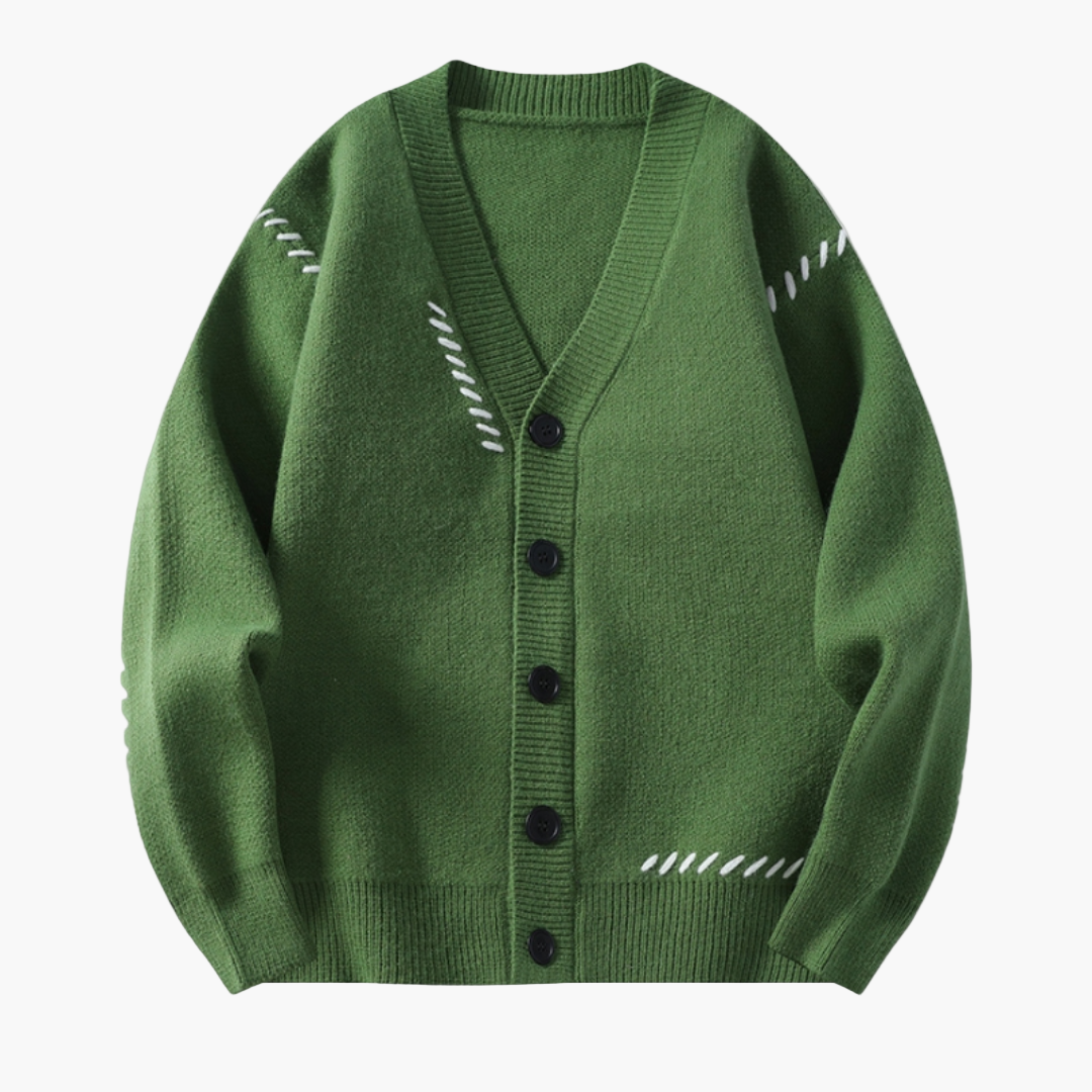 Cardigan da uomo in maglia con abbottonatura – Stile casual moderno e comfort