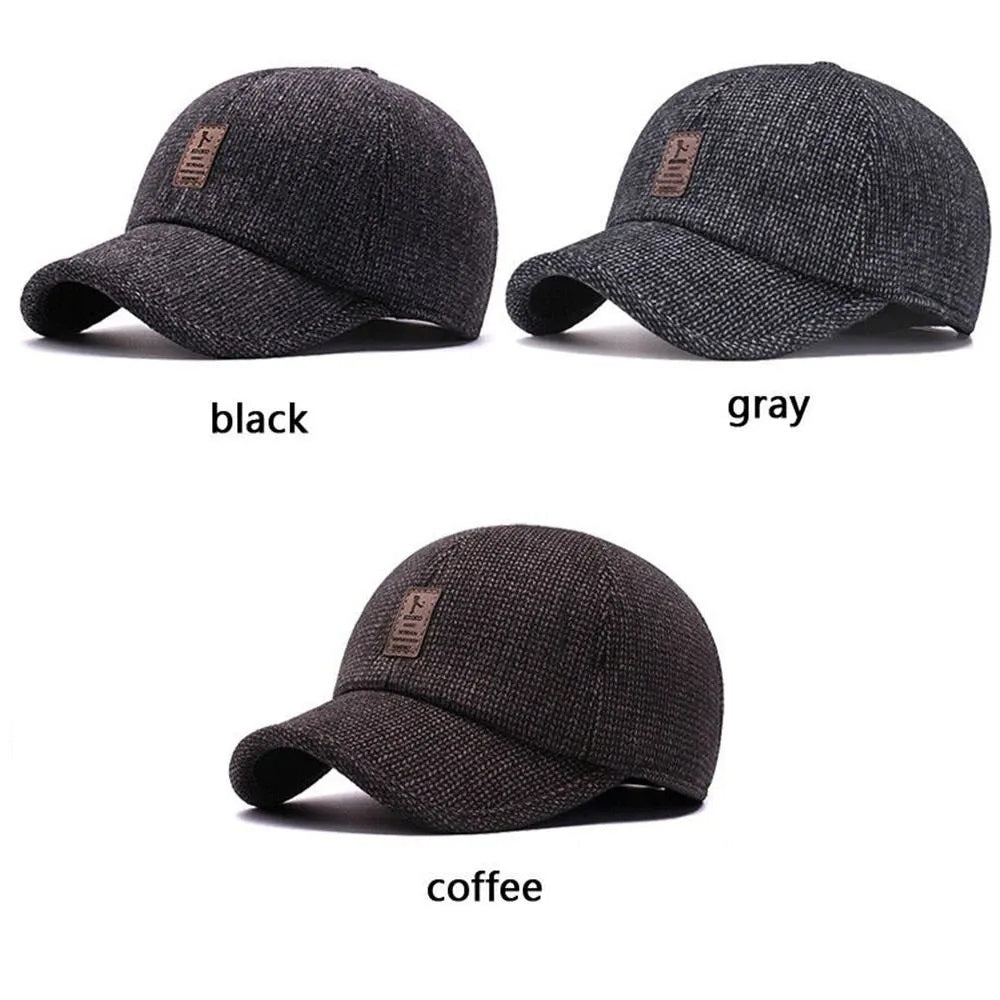 Klassieke wintermuts met oorflappen in snapback-stijl