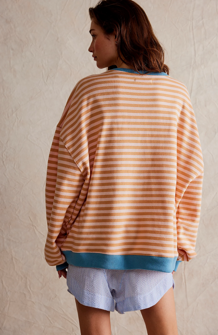 Damen Freizeit Oversize Streifenpullover – Modischer Relax-Look für Alltag und Freizeit