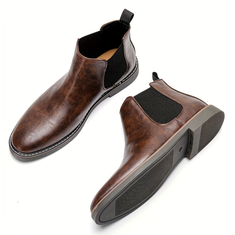 Herren Chelsea Boots Dunkelbraun mit Elastikeinsatz