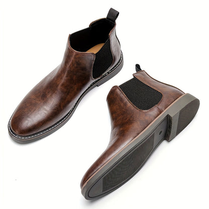 Herren Chelsea Boots Dunkelbraun mit Elastikeinsatz
