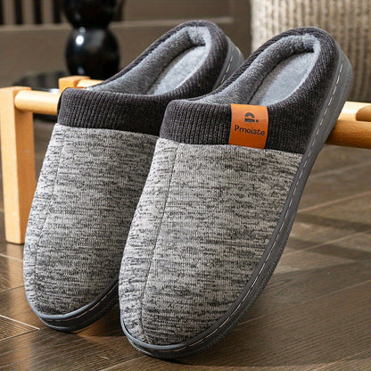 Unisex gebreide pantoffels met zachte voering – comfortabele huisschoenen voor thuis in blauw, zwart en grijs