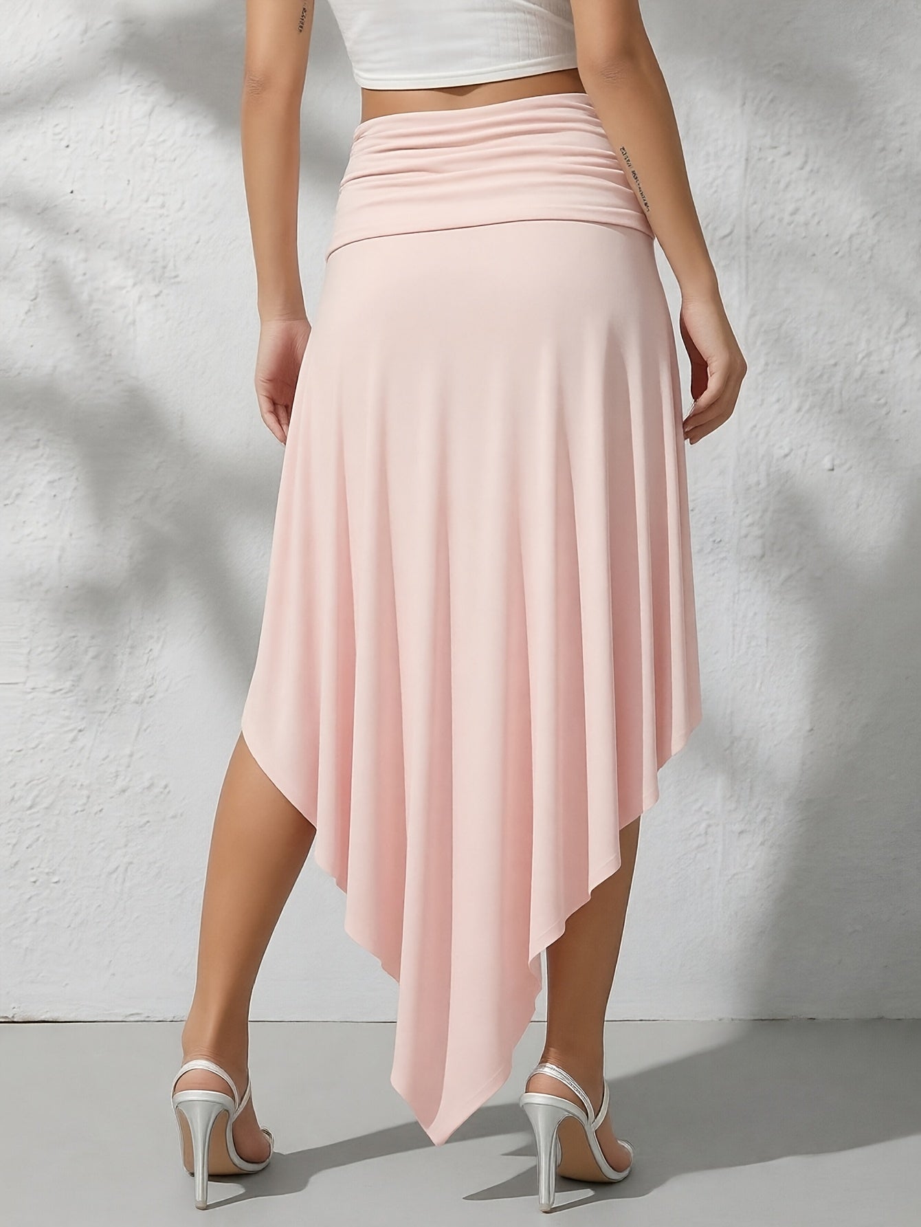 Jupe longue femme plage asymétrique coupe mouchoir mode resort