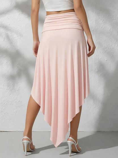 Jupe longue femme plage asymétrique coupe mouchoir mode resort