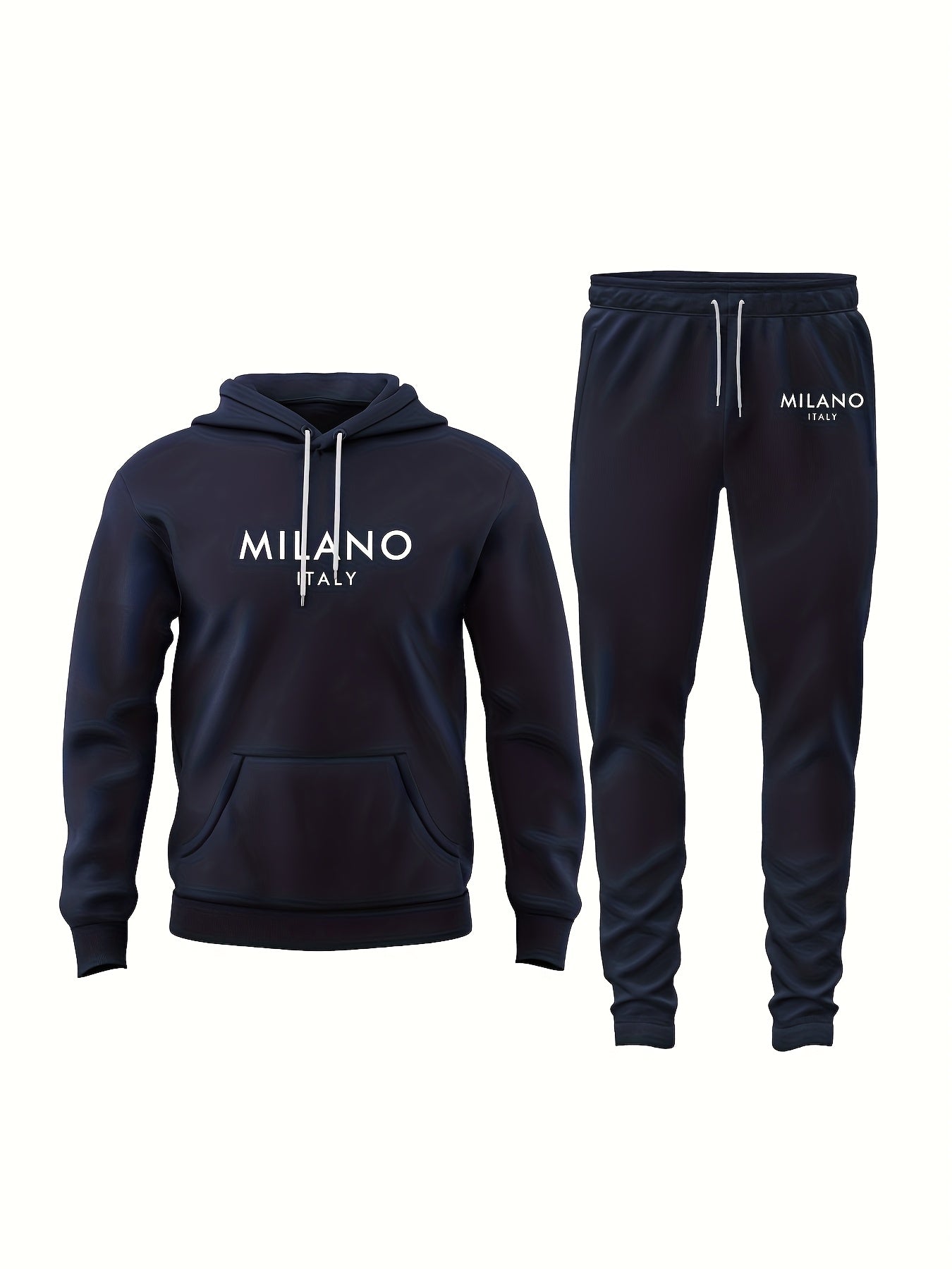 Herren träningsset Milano Italy – Urban fritidshoodie och joggingbyxor för vardag och sport