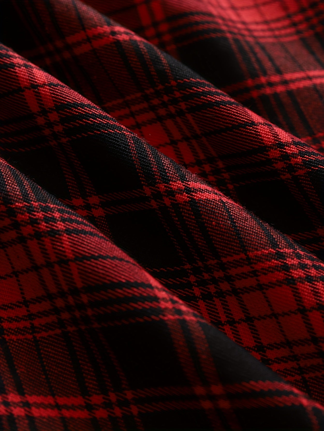 Giacca-camicia da uomo a quadri con cappuccio e maniche lunghe, rossa e nera