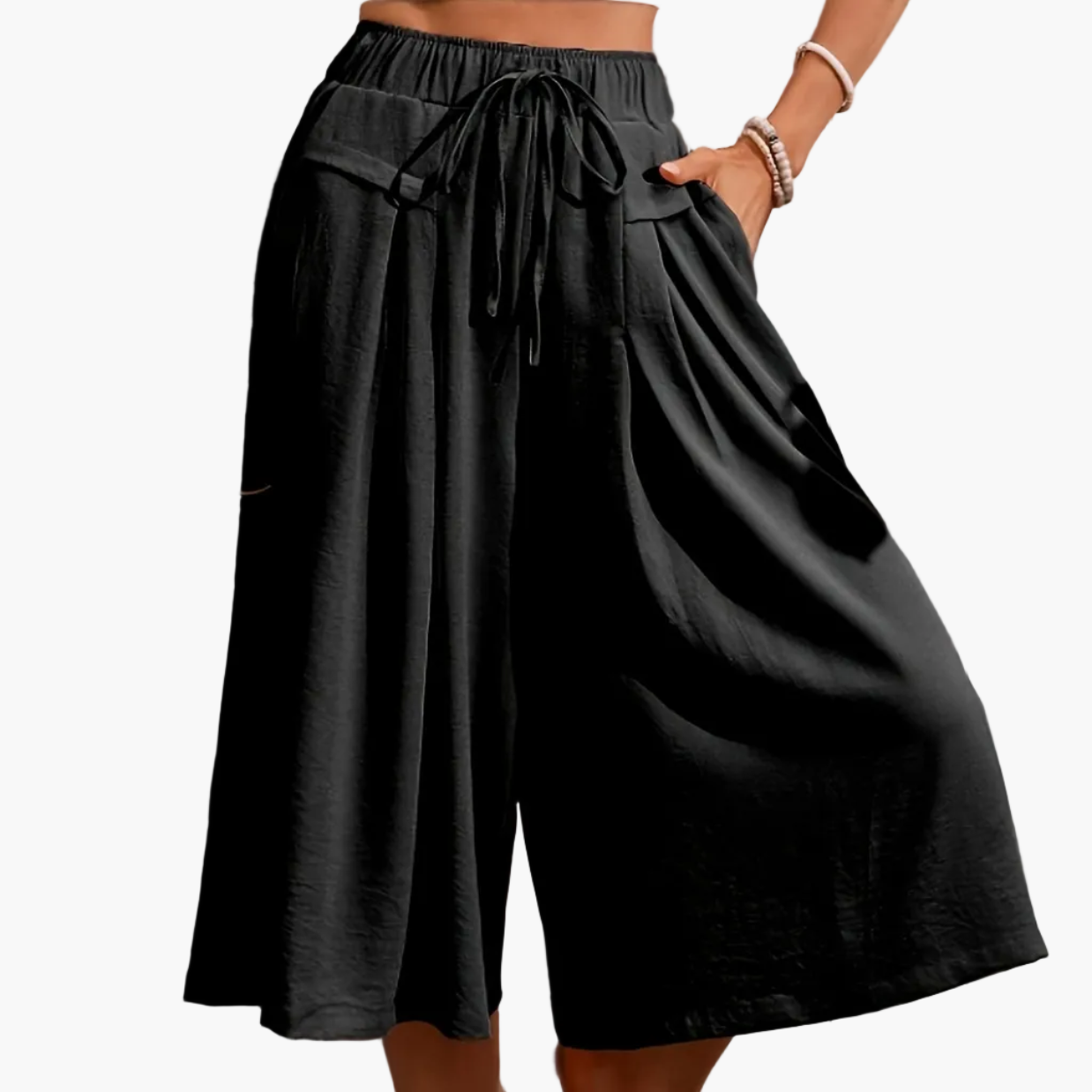 Dames Elegante Culottebroek met wijd been en nepkoord – Perfect voor de zomer