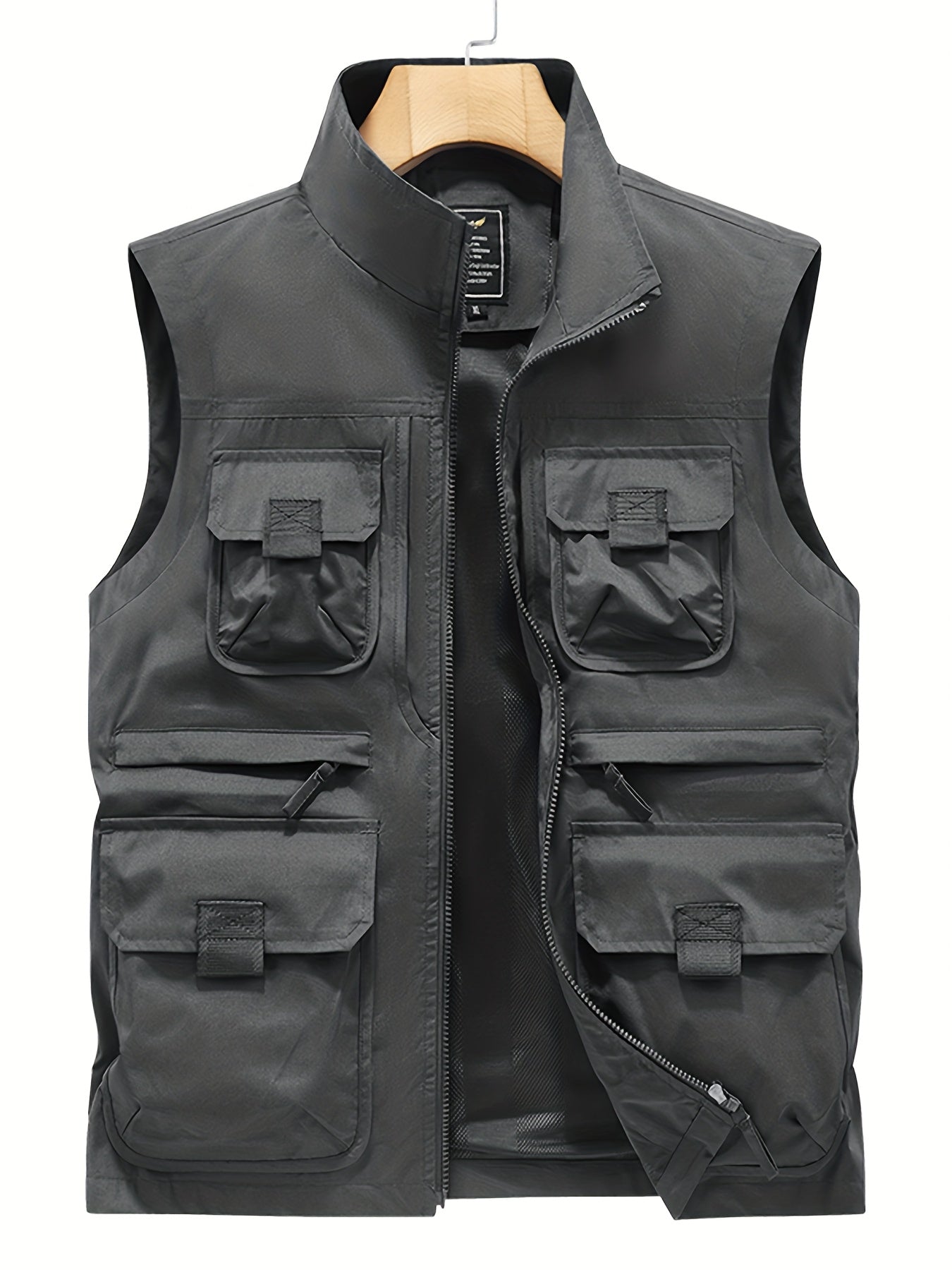 Herren Outdoor Utility-vest med flere lommer, fritidsvest for fiske, fotturer og fotografering