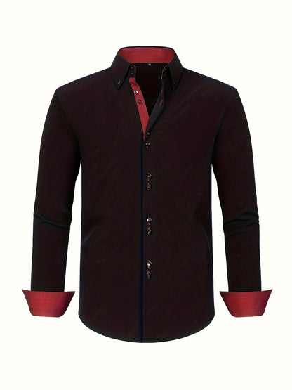 Męska koszula biznesowa casual z długim rękawem nowoczesny elegancki design