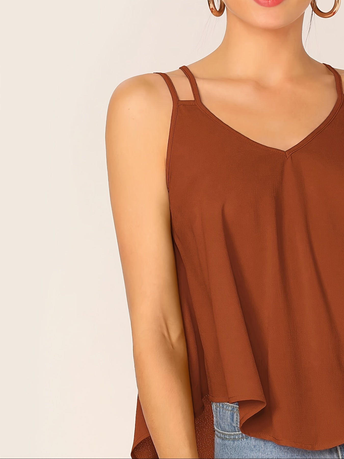 Top de verano para mujer con tirantes dobles y corte holgado – Camisola de moda para tiempo libre
