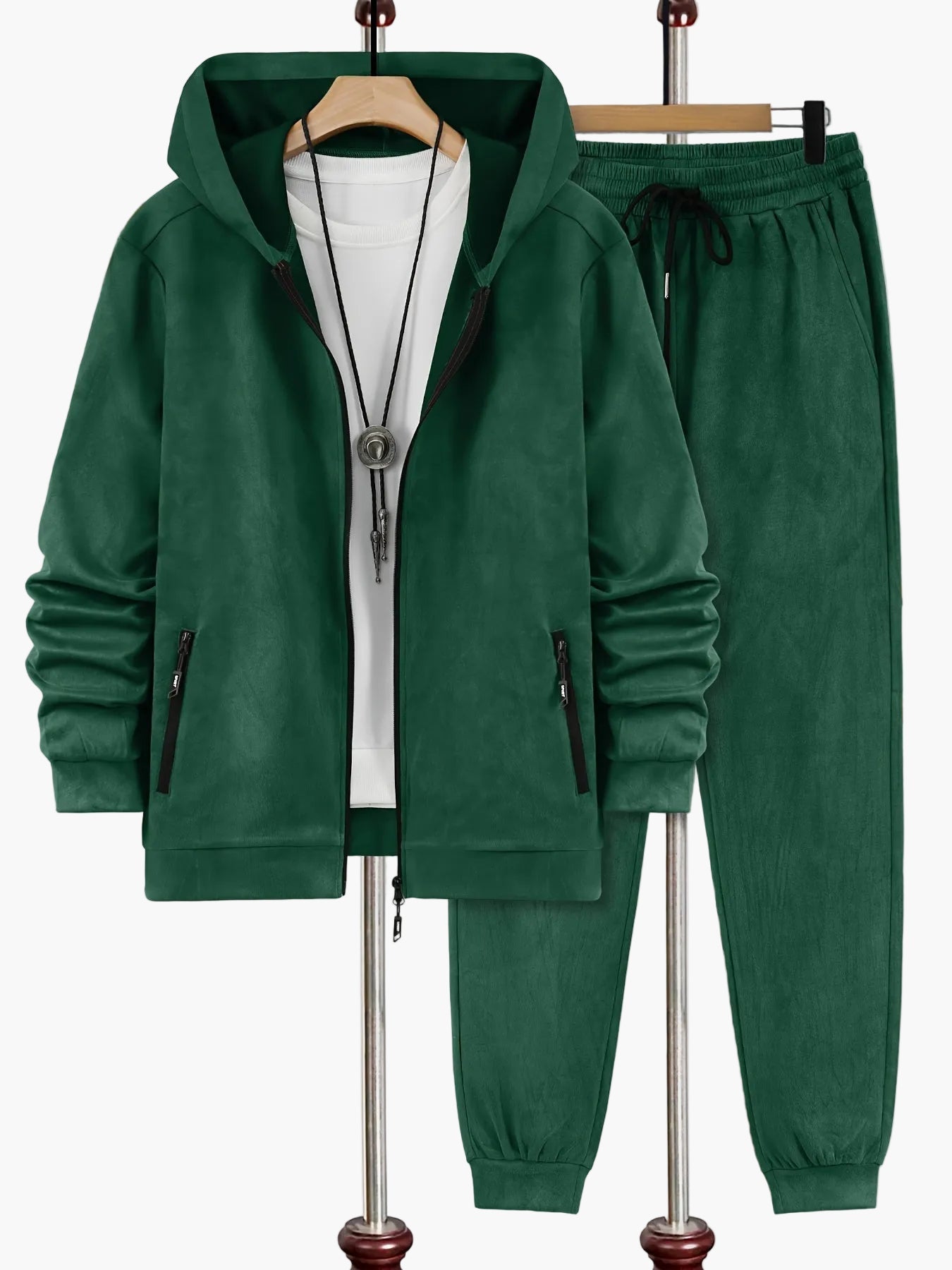 Herr Fritids Hoodie-Träningsset – Sportigt Tvådelat Set för Vardag och Fitness