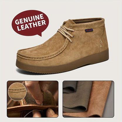 Herren Chukka Schnürschuhe Wildleder-Optik Moccasin-Stil