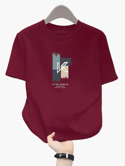 T-shirt homme avec imprimé K moderne et style streetwear décontracté