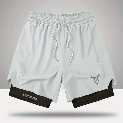Pantaloncini da allenamento uomo fitness sport taglio regolare con coulisse e tasche laterali