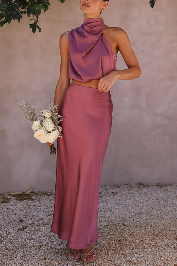 Rebecca – Ensemble décontracté slim multicolore couleur satin