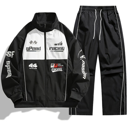 Unisex Trainingsanzug Set mit Racing-Design - Jacke & Hose