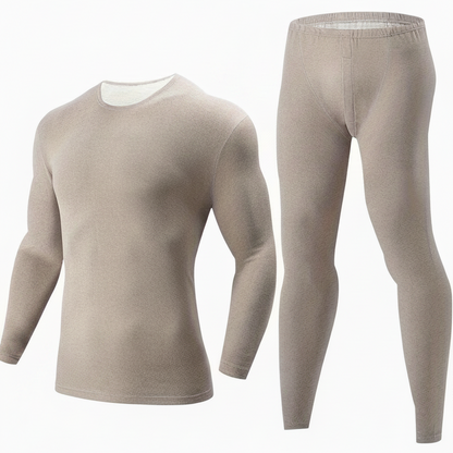 Thermo Unterwäsche Set Herren langärmliges Oberteil & lange Hose Schwarz