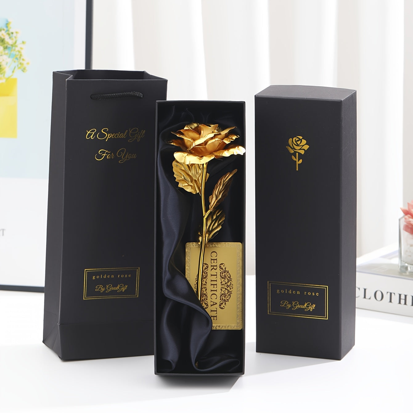 Luxuriöses Geschenk Deko-Rose mit Geschenkbox – Zeitlose Blume für Damen – Perfekt als Liebesbeweis oder Dekoration