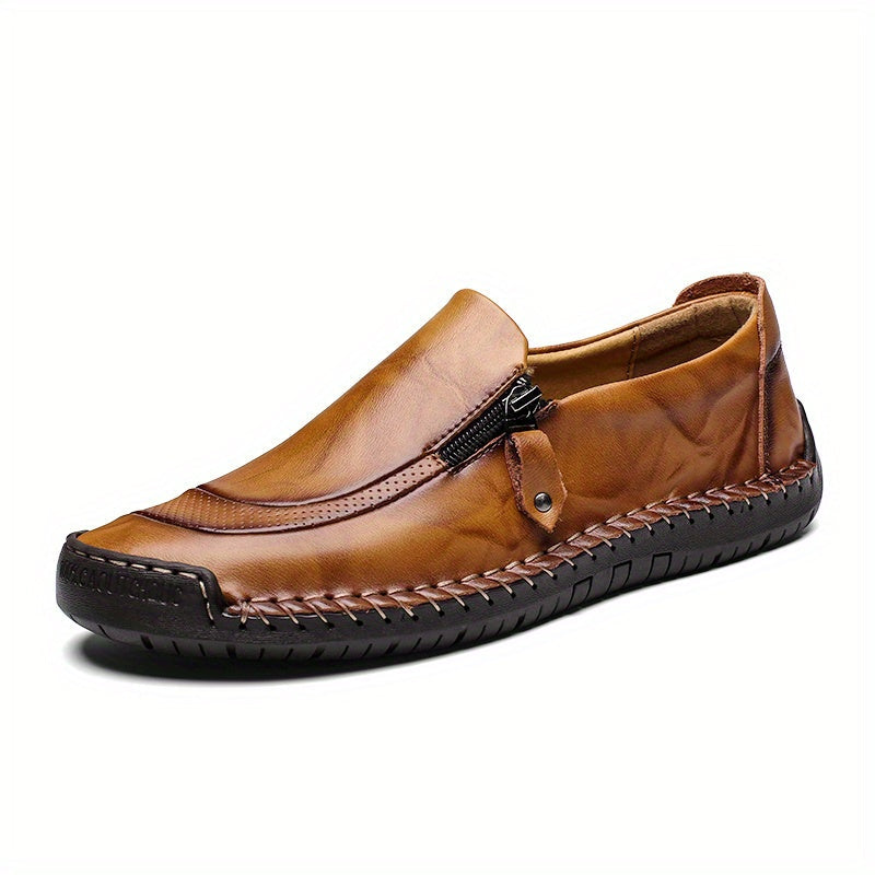 Heren mocassin-slippers vintage met rits – comfortabele vrijetijdsschoenen voor dagelijks gebruik en feestjes