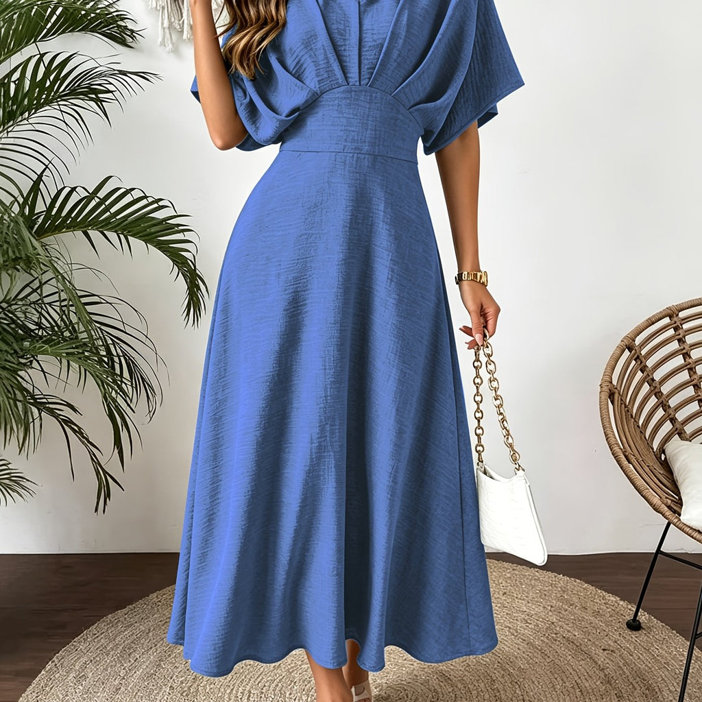 Midi-jurk voor dames met V-hals
