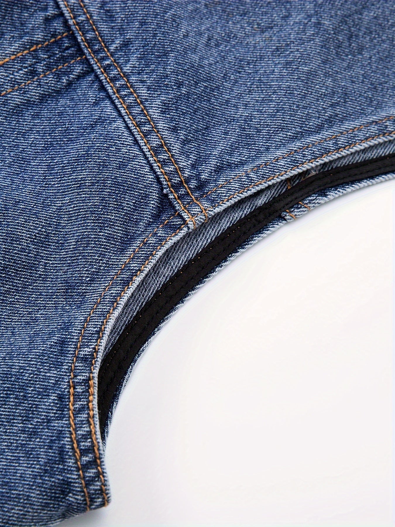 Herre jeansvest i avslappet stil – ermeløs fritidsvest med knappestolpe og krage